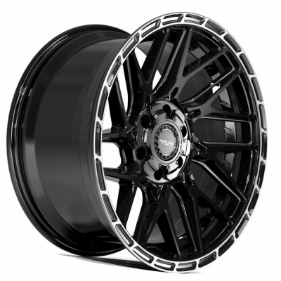 4PS28 - 22 inch - 10.00 - Gloss Black with Brushed Tinted Clear lip