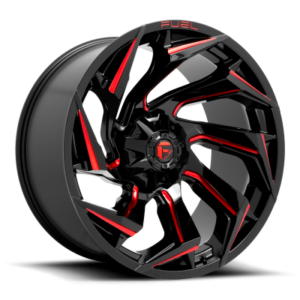 D755 REACTION - 15 inch - 8.00 - Gloss black milled w/ red tint