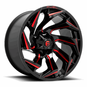 D755 REACTION - 20 inch - 9.00 - Gloss black milled w/ red tint