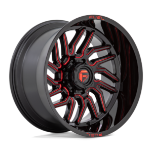 D808 HURRICANE - 22 inch - 12.00 - Gloss black milled red tint