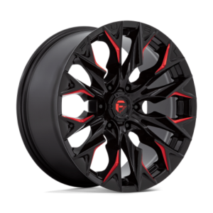 D823 FLAME - 22 inch - 12.00 - Gloss black milled w/ candy red
