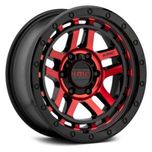 KM540 RECON - 17 inch - 9.00 - Gloss black machined w/ red tint