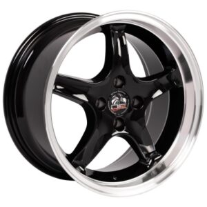 Mustang Cobra - 17 inch - 8.00 - Black w/ Machined Lip