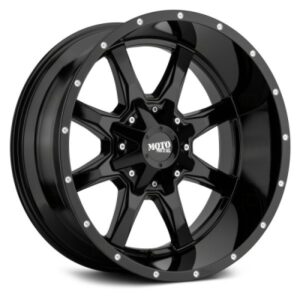 MO970 - 20 inch - 9.00 - Gloss black w/ milled lip