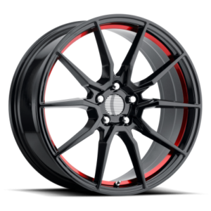 PR193 - 17 inch - 9.00 - Gloss black red machined