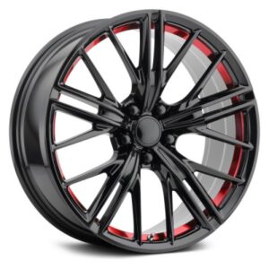 PR194 - 20 inch - 9.00 - Gloss black red machined