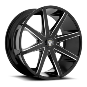 S109 PUSH - 22 inch - 9.50 - Gloss black milled