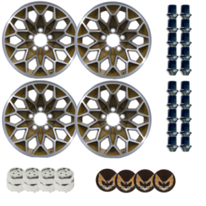 Bandit SnowFlake Aluminum Wheel - Set of 4 - 15 inch - 8.00 - Gold with Machined Face Lip