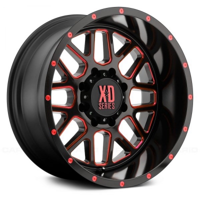 XD820 GRENADE - 20 inch - 9.00 - Satin black milled w/ red tinted clear coat