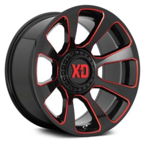 XD854 REACTOR - 20 inch - 10.00 - Gloss black milled w/ red tint