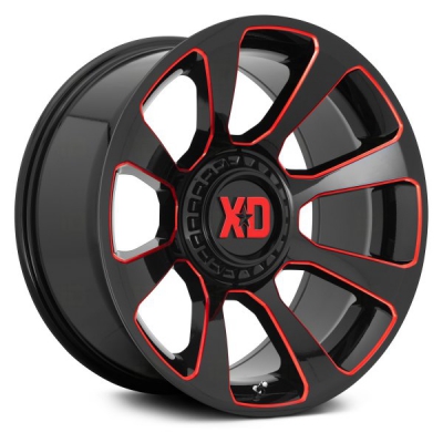 XD854 REACTOR - 20 inch - 10.00 - Gloss black milled w/ red tint