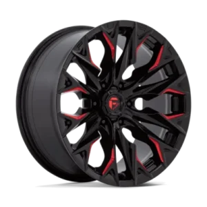 D823 FLAME - 20 inch - 9.00 - Gloss black milled w/ candy red