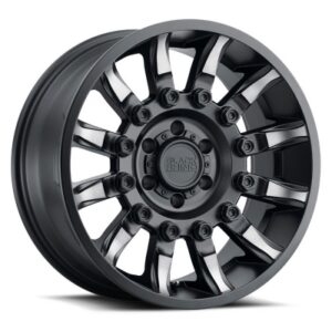 MISSION - 17 inch - 8.50 - Matte black w/ machined tinted spokes