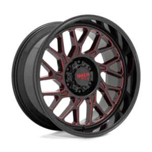MO805 - 22 inch - 10.00 - Gloss black milled w/ red tint