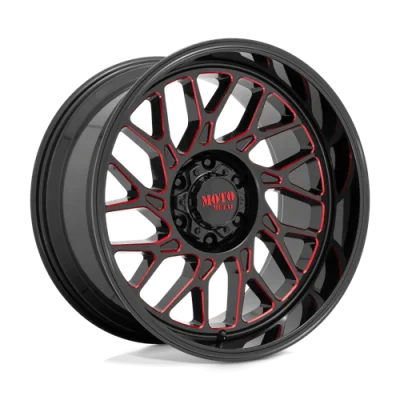 MO805 - 22 inch - 10.00 - Gloss black milled w/ red tint