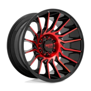 MO807 - 22 inch - 12.00 - Gloss black machined w/ red tint