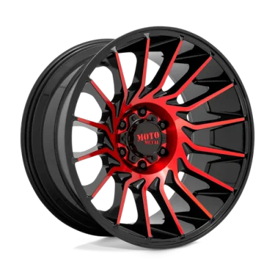 MO807 - 22 inch - 12.00 - Gloss black machined w/ red tint