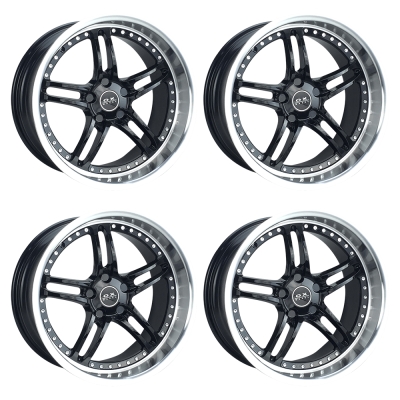 OX Wheels OX682 - Breedset (complete set) - 18 inch - 9.00 - Black Machined Lip